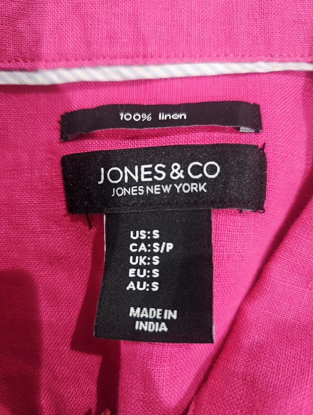 Jones New York Linen Hot Pink Jacket Sz S EUC - Picture 8 of 9